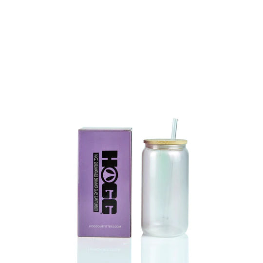 Sublimatable 16oz Purple Shimmer Glass Can