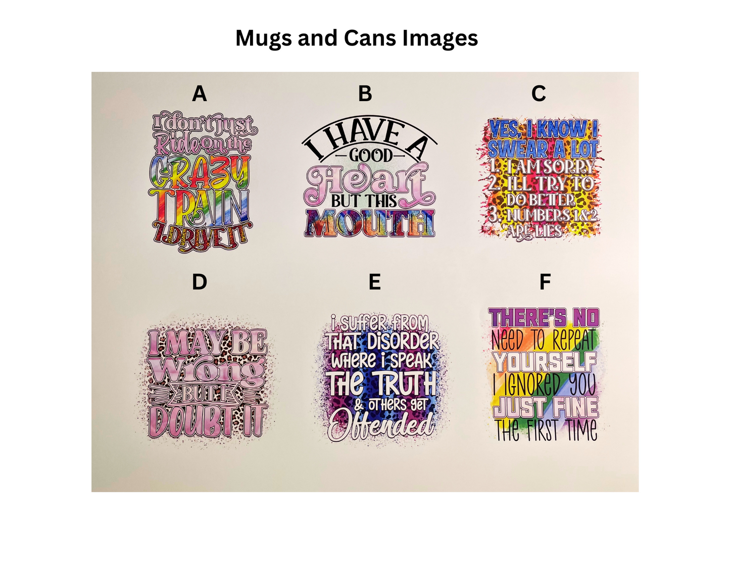 Mug and glass can sublimation images
